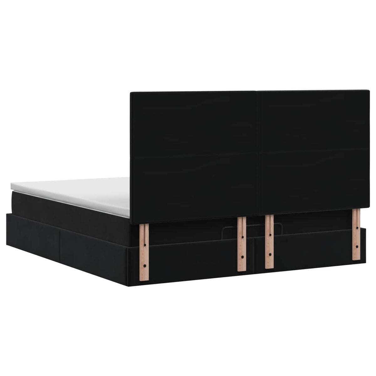 Ottoman-Bett mit Matratze und LED Schwarz 140 x 200 cm Samt