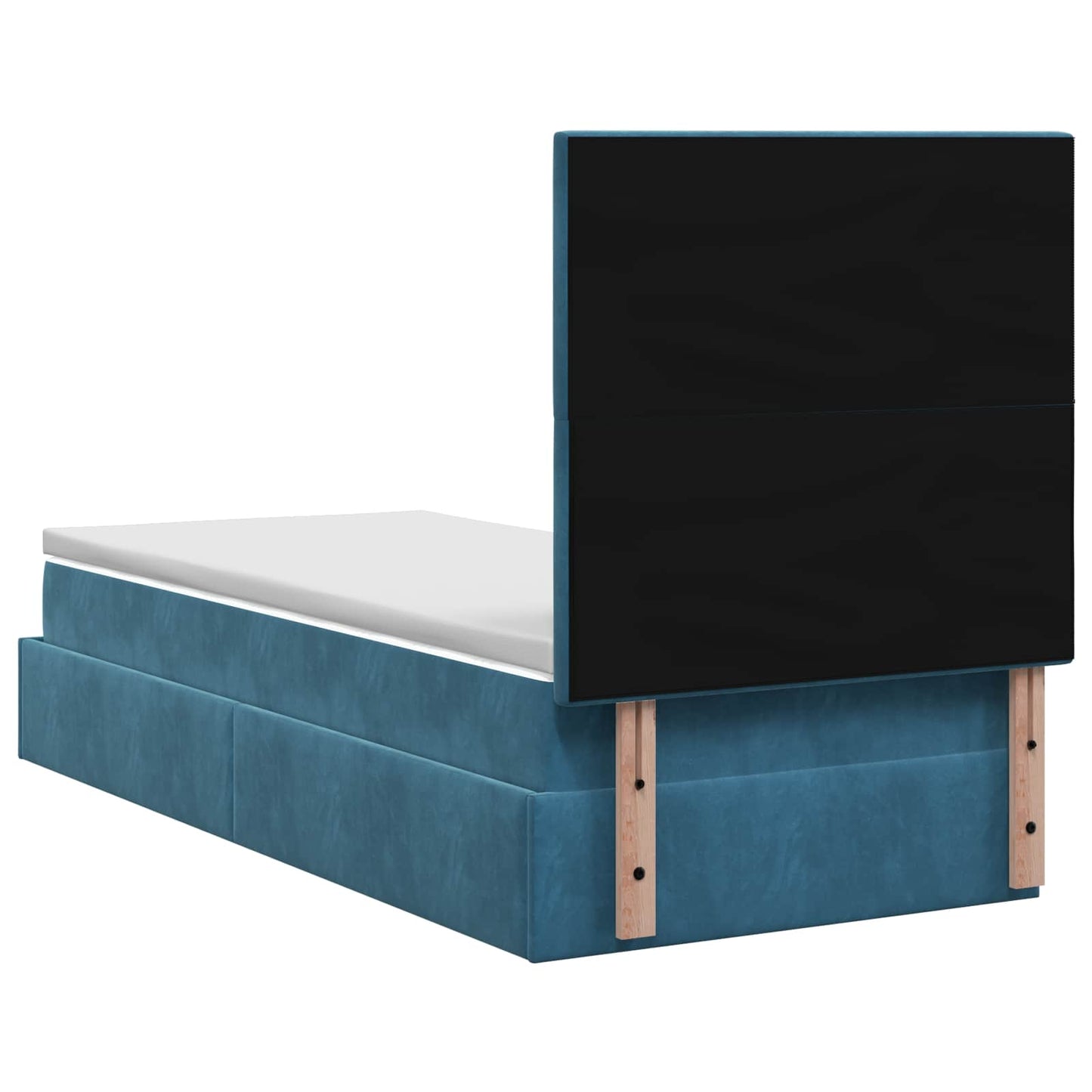 Ottoman-Bett mit Matratze und LED Dunkelblau 90 x 200 cm Samt