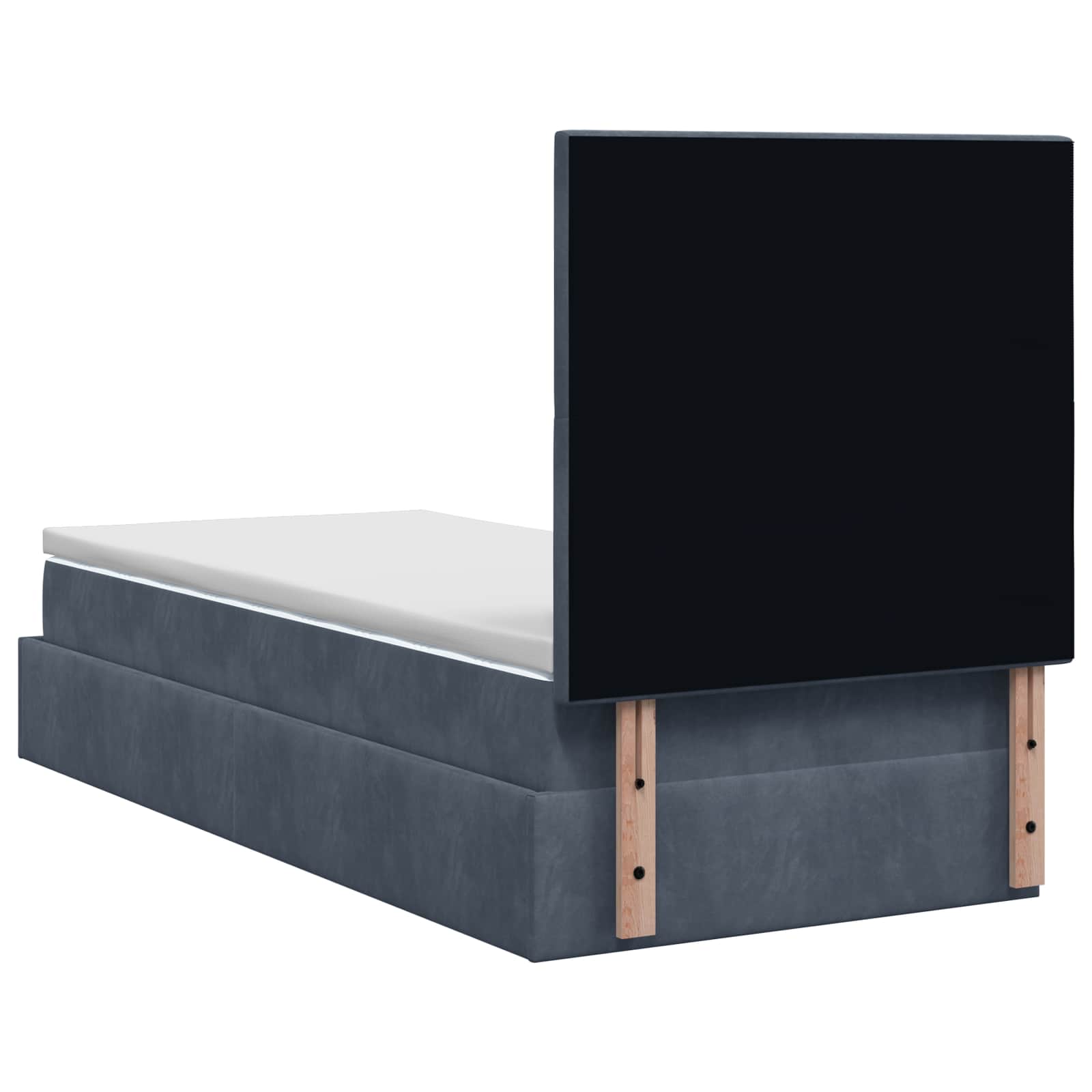 Ottoman-Bett mit Matratze und LED Dunkelgrau 100 x 200 cm Samt