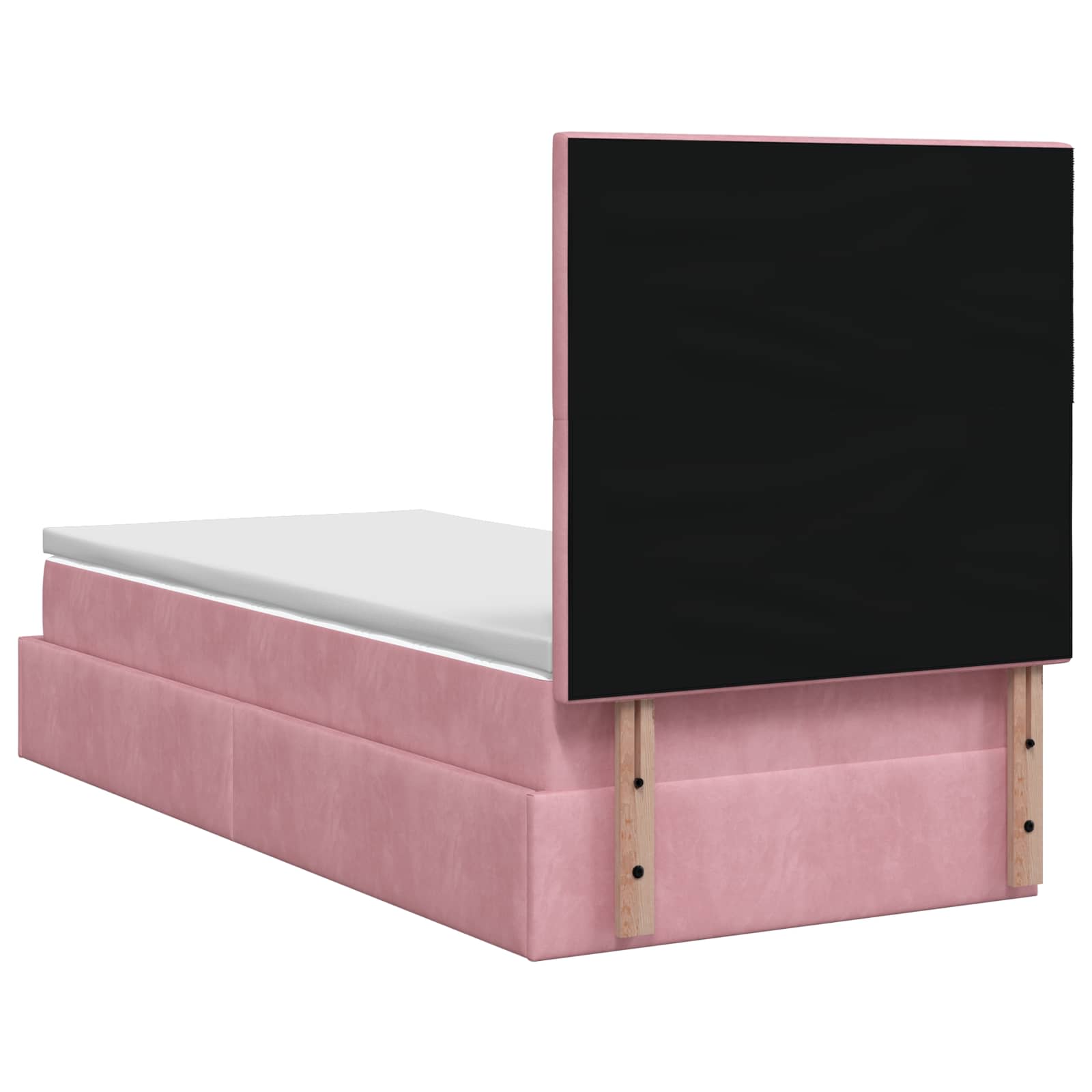 Ottoman-Bett mit Matratze und LED Rosa 100 x 200 cm Samt
