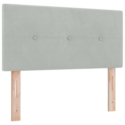 Ottoman-Bett mit Matratze und LED Hellgrau 120 x 190 cm Samt