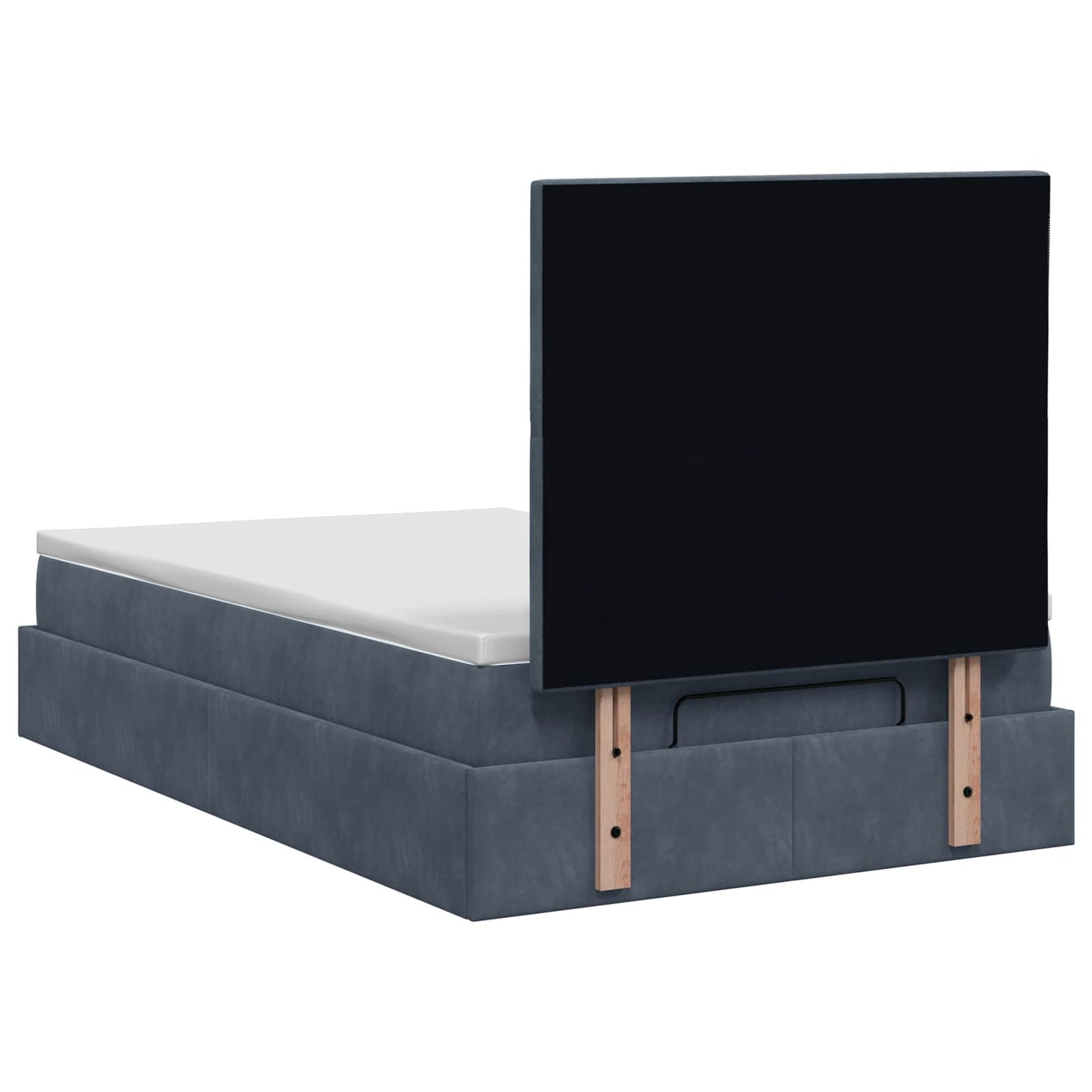 Ottoman-Bett mit Matratze und LED Dunkelgrau 120 x 200 cm Samt