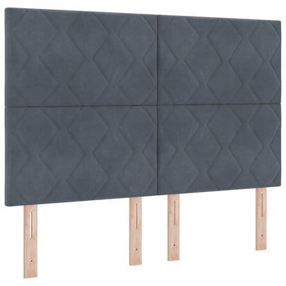 Ottoman-Bett mit Matratze und LED Dunkelgrau 140 x 190 cm Samt