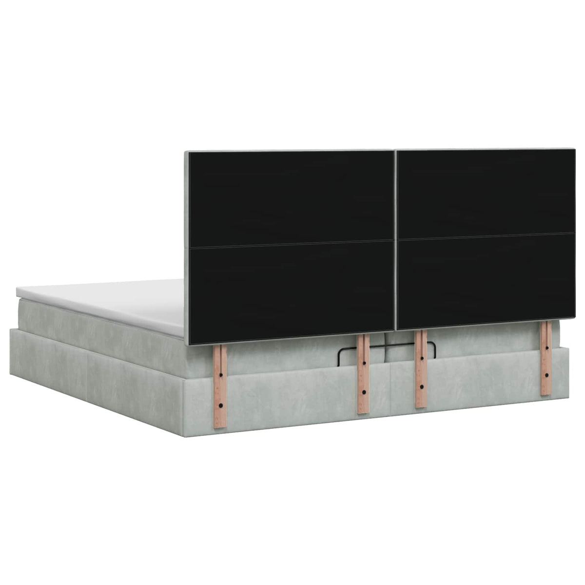 Ottoman-Bett mit Matratze und LED Hellgrau 200 x 200 cm Samt