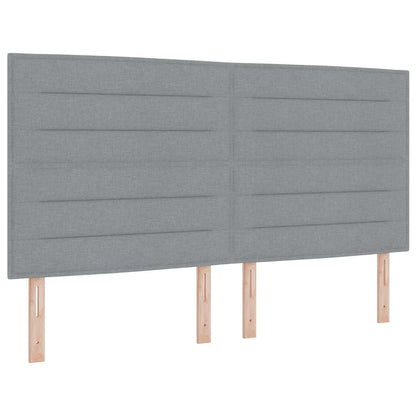 Ottoman-Bett mit Matratze und LED Hellgrau 180 x 200 cm Stoff