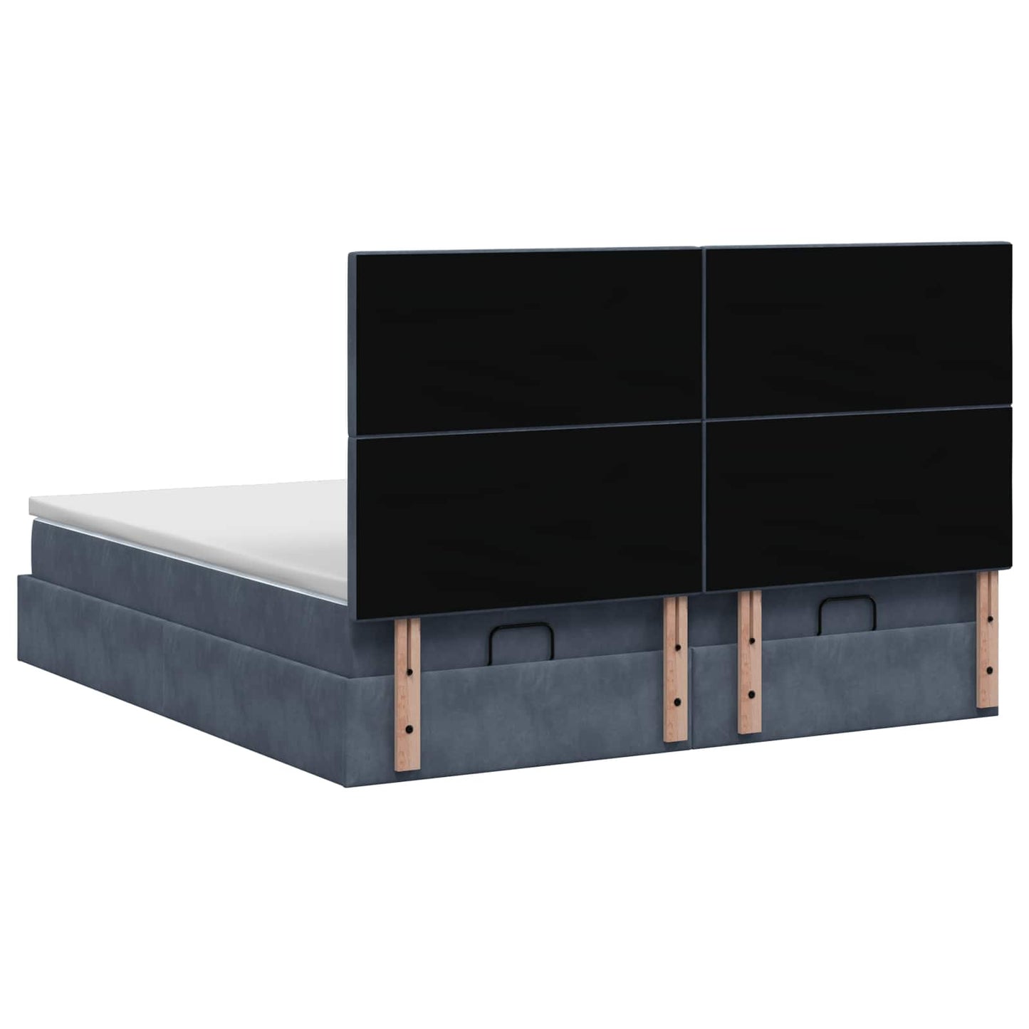 Ottoman-Bett mit Matratze und LED Dunkelgrau 200 x 200 cm Samt