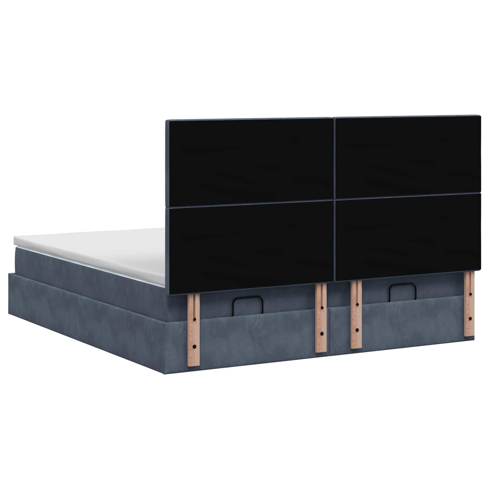 Ottoman-Bett mit Matratze und LED Dunkelgrau 200 x 200 cm Samt