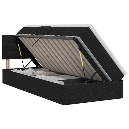 Aufbewahrungsbett mit Matratze Schwarz 100 x 200 cm Samt