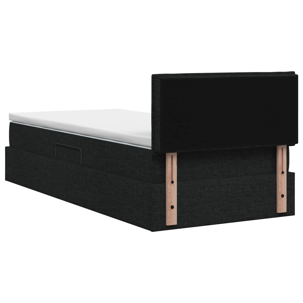 Aufbewahrungsbett mit Matratze Schwarz 100 x 200 cm Samt