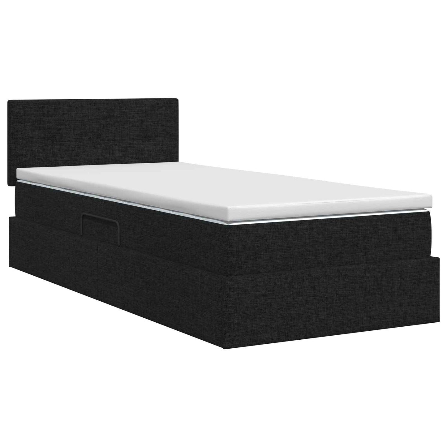 Aufbewahrungsbett mit Matratze Schwarz 90 x 200 cm Samt