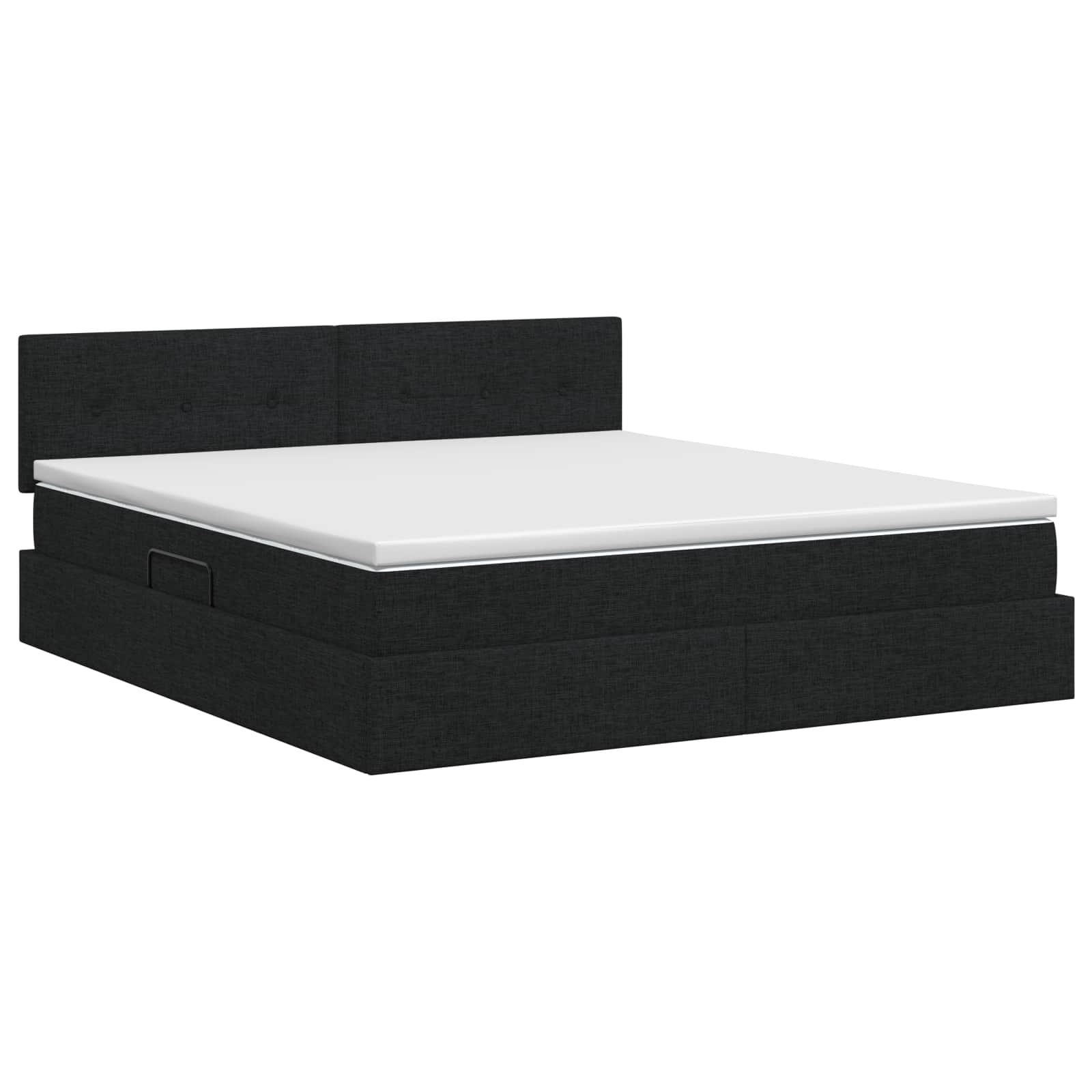 Aufbewahrungsbett mit Matratze Schwarz 160 x 200 cm Samt