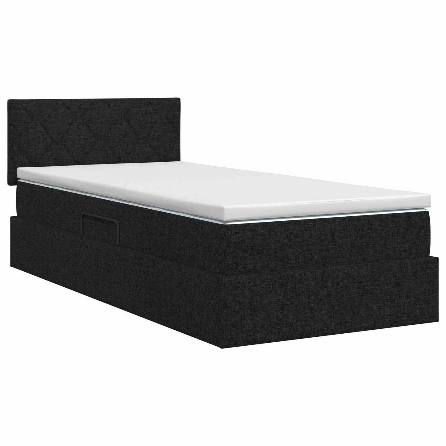 Aufbewahrungsbett mit Matratze Schwarz 90 x 200 cm Samt