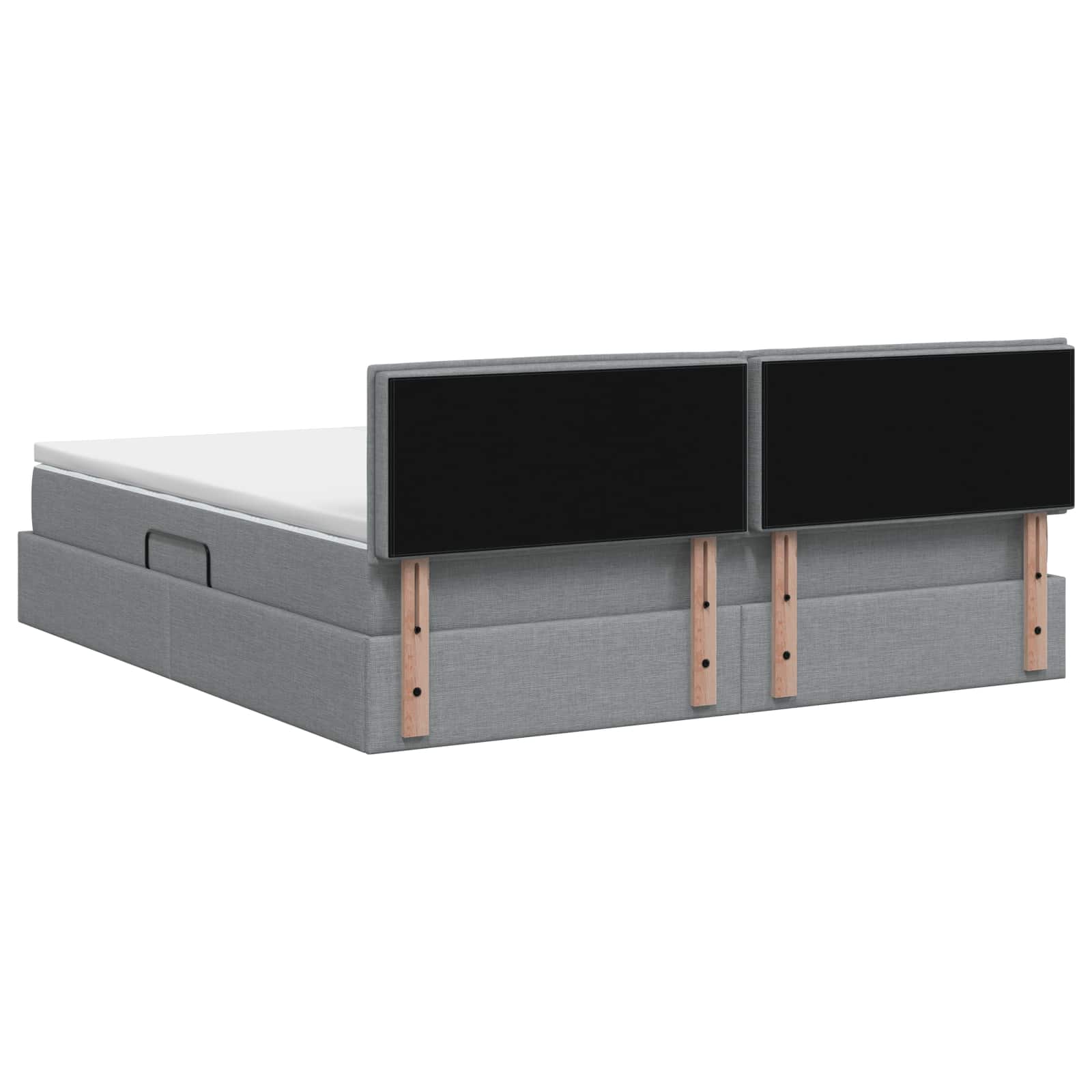 LED-Speicherbett mit Matratze Hellgrau 140 x 200 cm Stoff