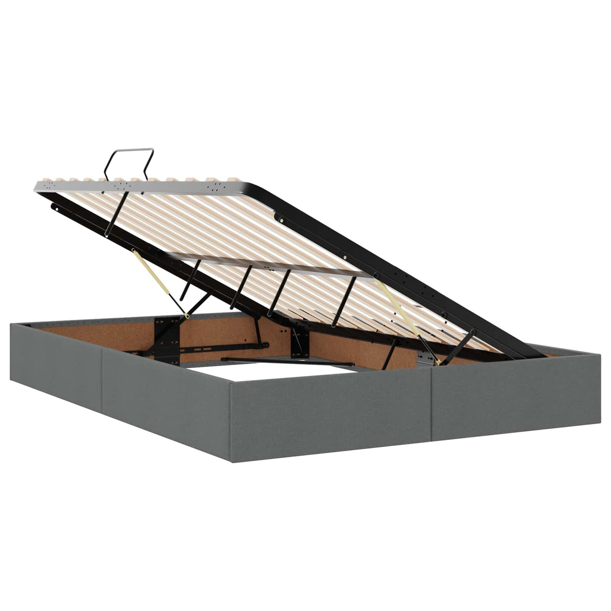 LED-Speicherbett mit Matratze Dunkelgrau 160 x 200 cm Stoff