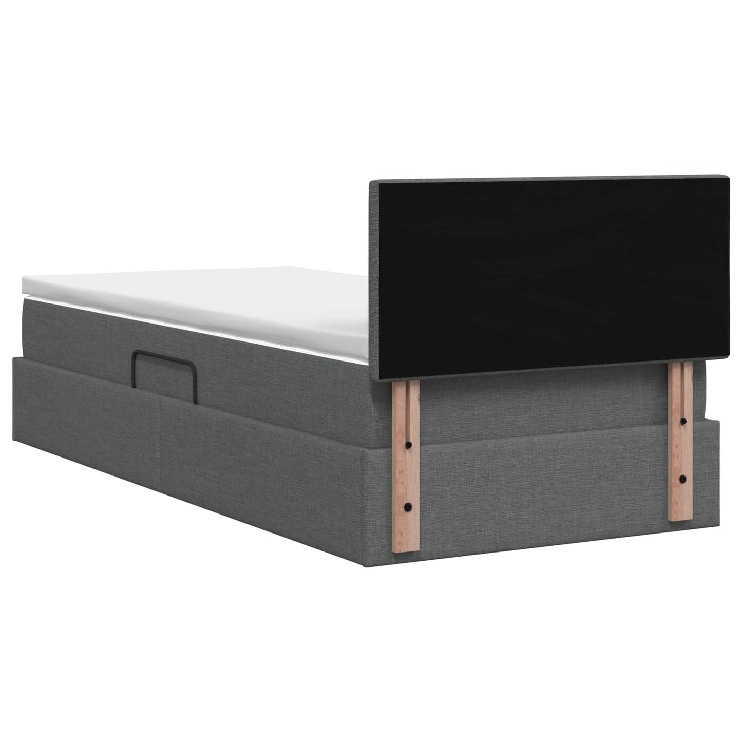 LED-Speicherbett mit Matratze Dunkelgrau 100 x 200 cm Stoff