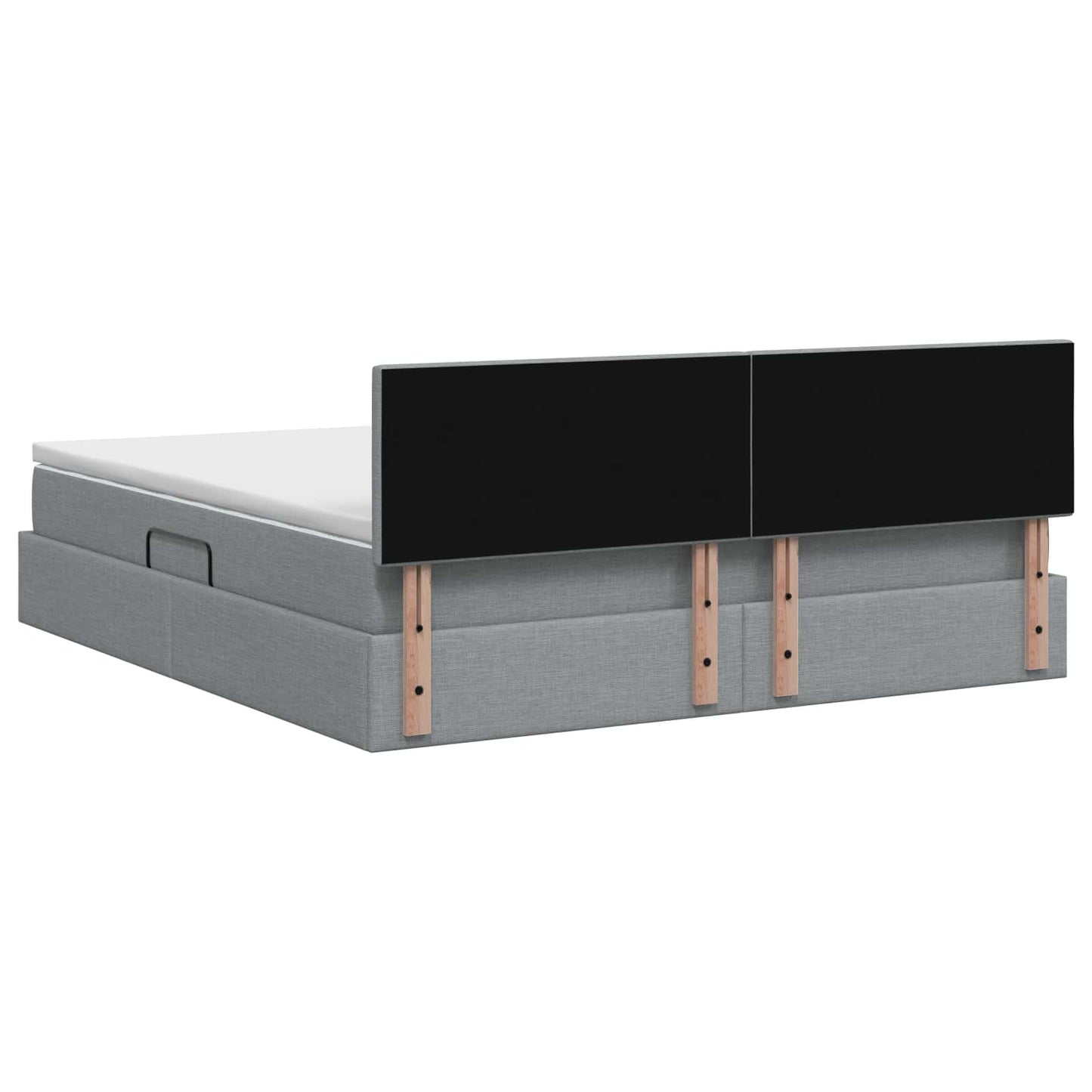 LED-Speicherbett mit Matratze Hellgrau 140 x 200 cm Stoff
