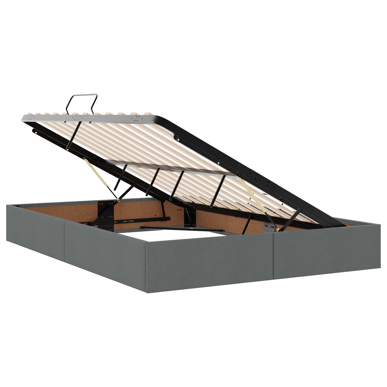 LED-Speicherbett mit Matratze Dunkelgrau 160 x 200 cm Stoff