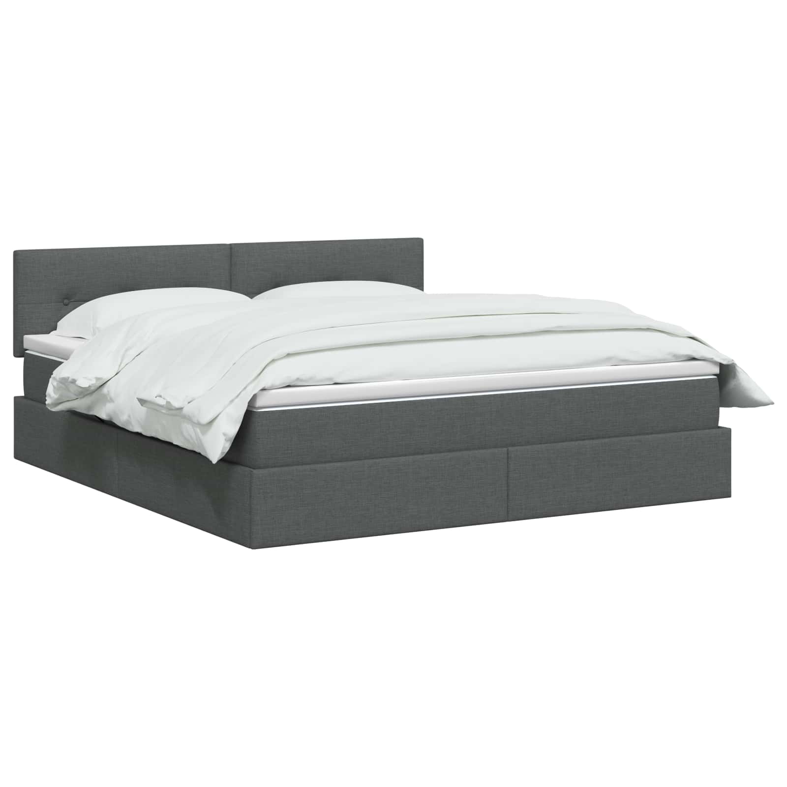 LED-Speicherbett mit Matratze Dunkelgrau 160 x 200 cm Stoff