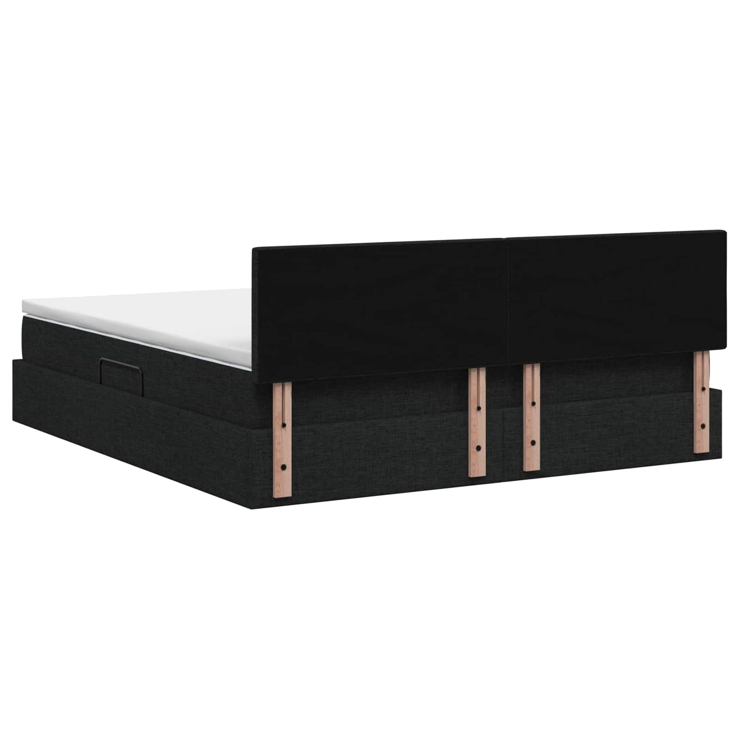 LED-Speicherbett mit Matratze Schwarz 160 x 200 cm Stoff