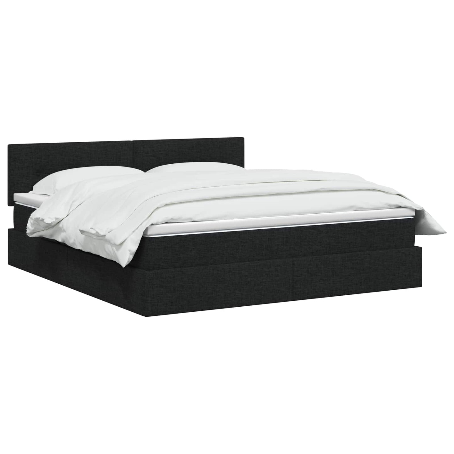 LED-Speicherbett mit Matratze Schwarz 160 x 200 cm Stoff