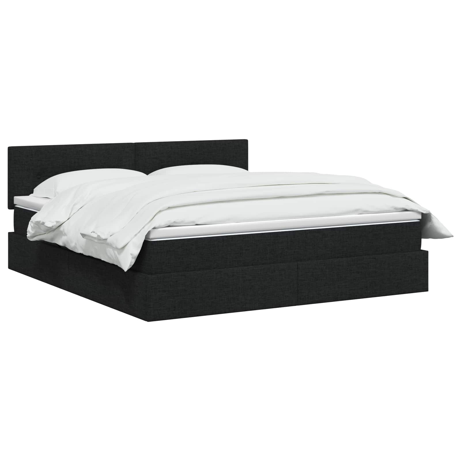 LED-Speicherbett mit Matratze Schwarz 160 x 200 cm Stoff