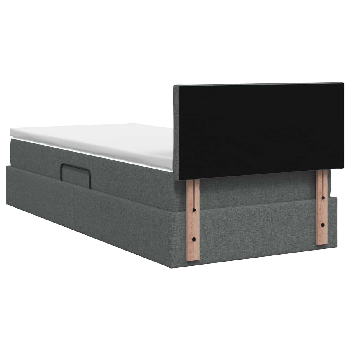 LED-Speicherbett mit Matratze Dunkelgrau 90 x 200 cm Stoff