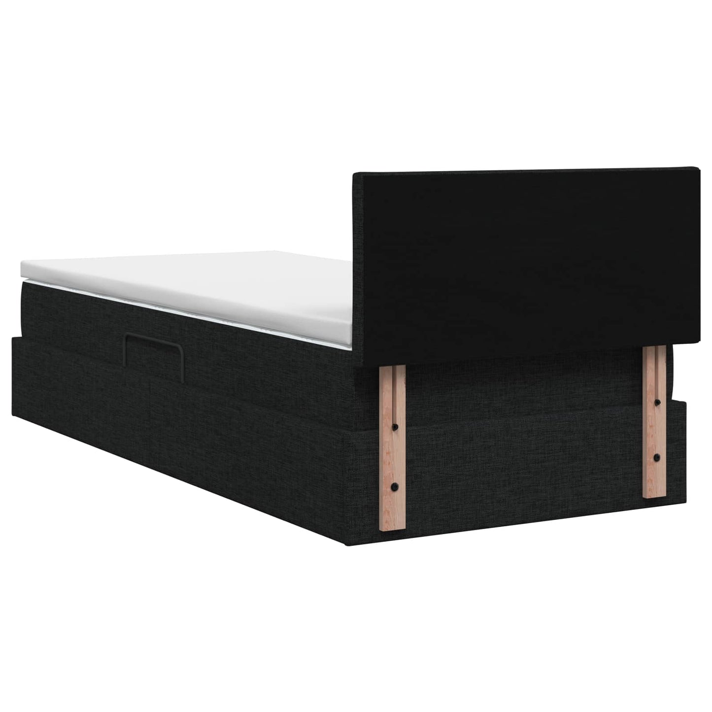 LED-Speicherbett mit Matratze Schwarz 90 x 200 cm Stoff