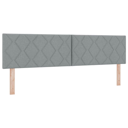 LED-Speicherbett mit Matratze Hellgrau 180 x 200 cm Stoff