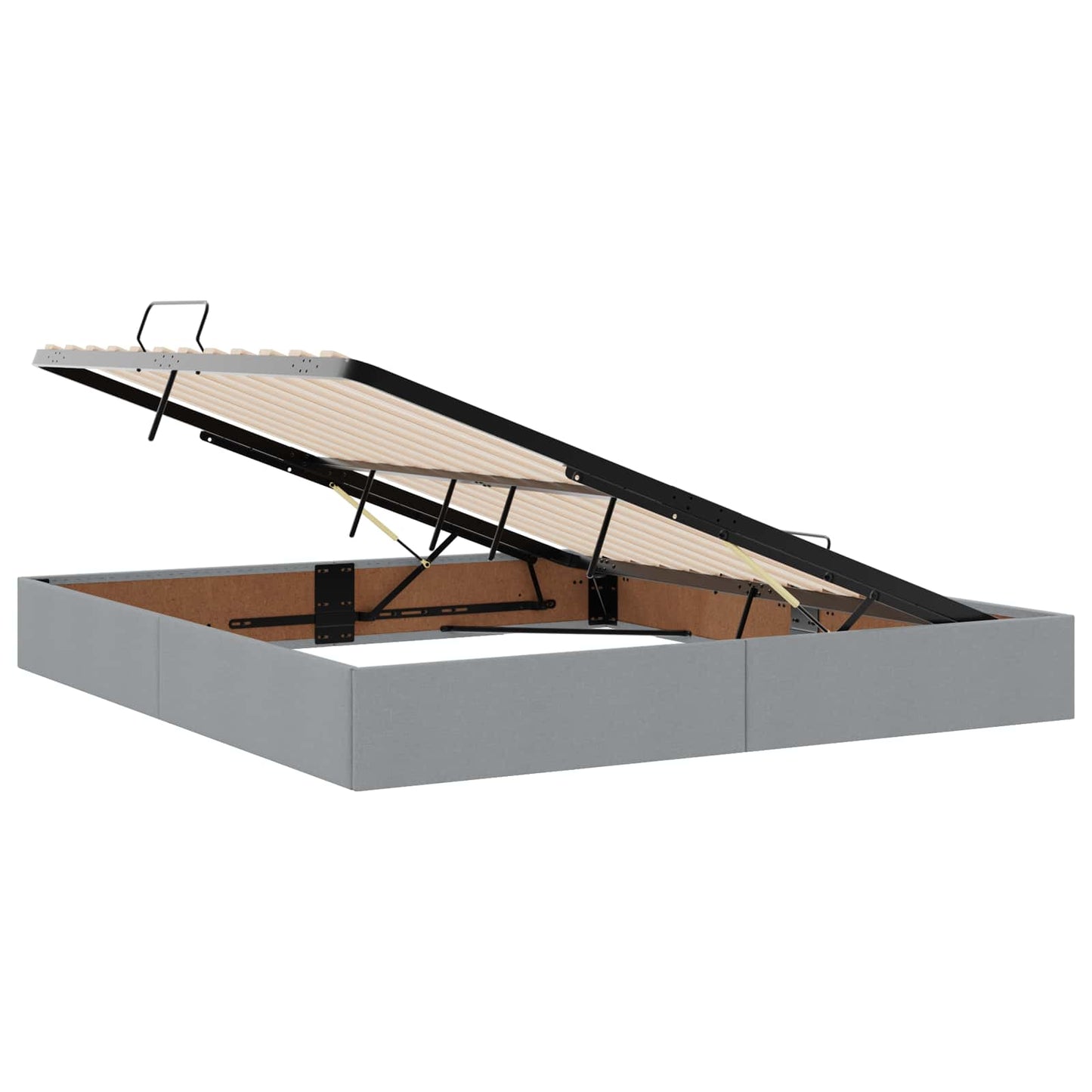 LED-Speicherbett mit Matratze Hellgrau 180 x 200 cm Stoff
