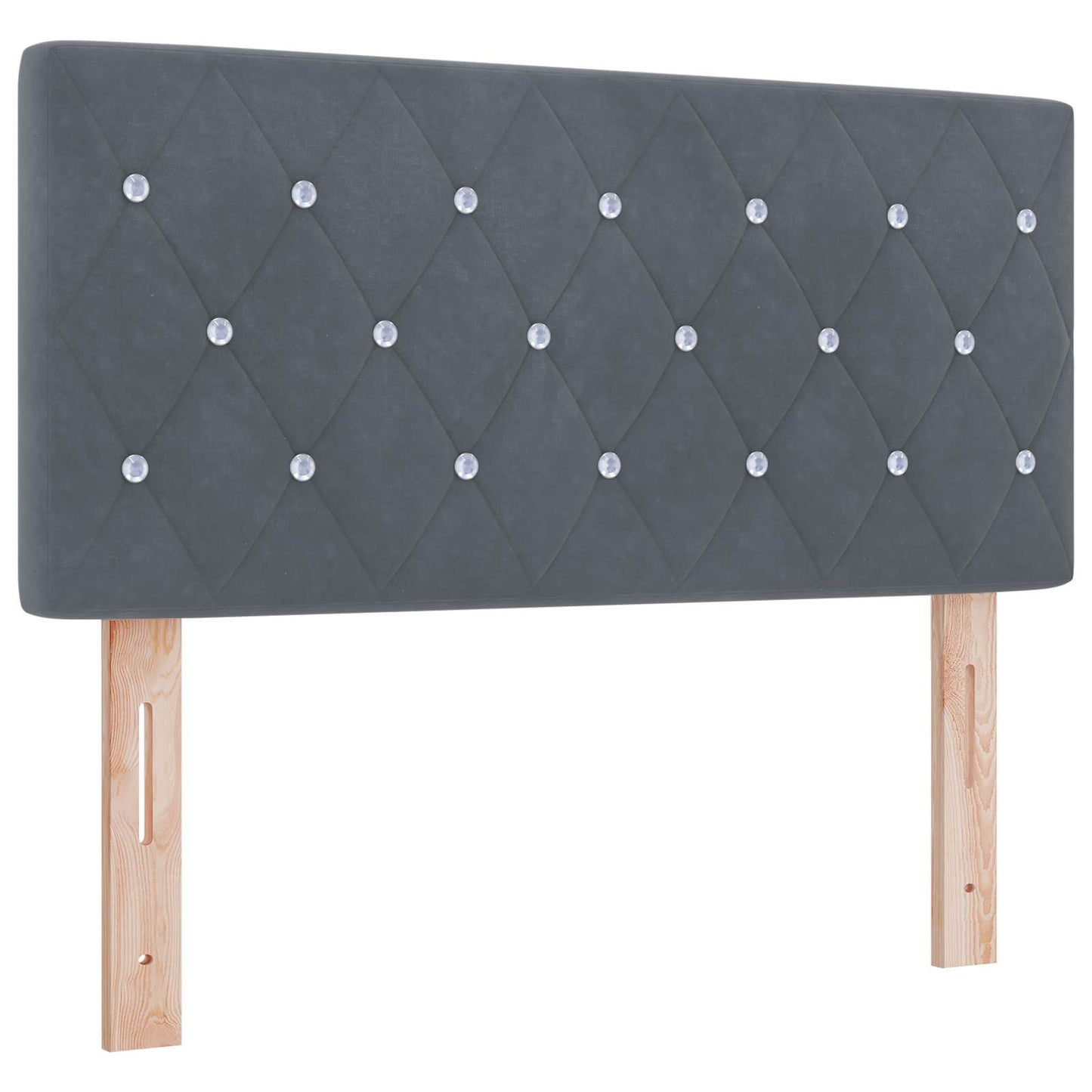 LED-Speicherbett mit Matratze Dunkelgrau 90 x 200 cm Samt