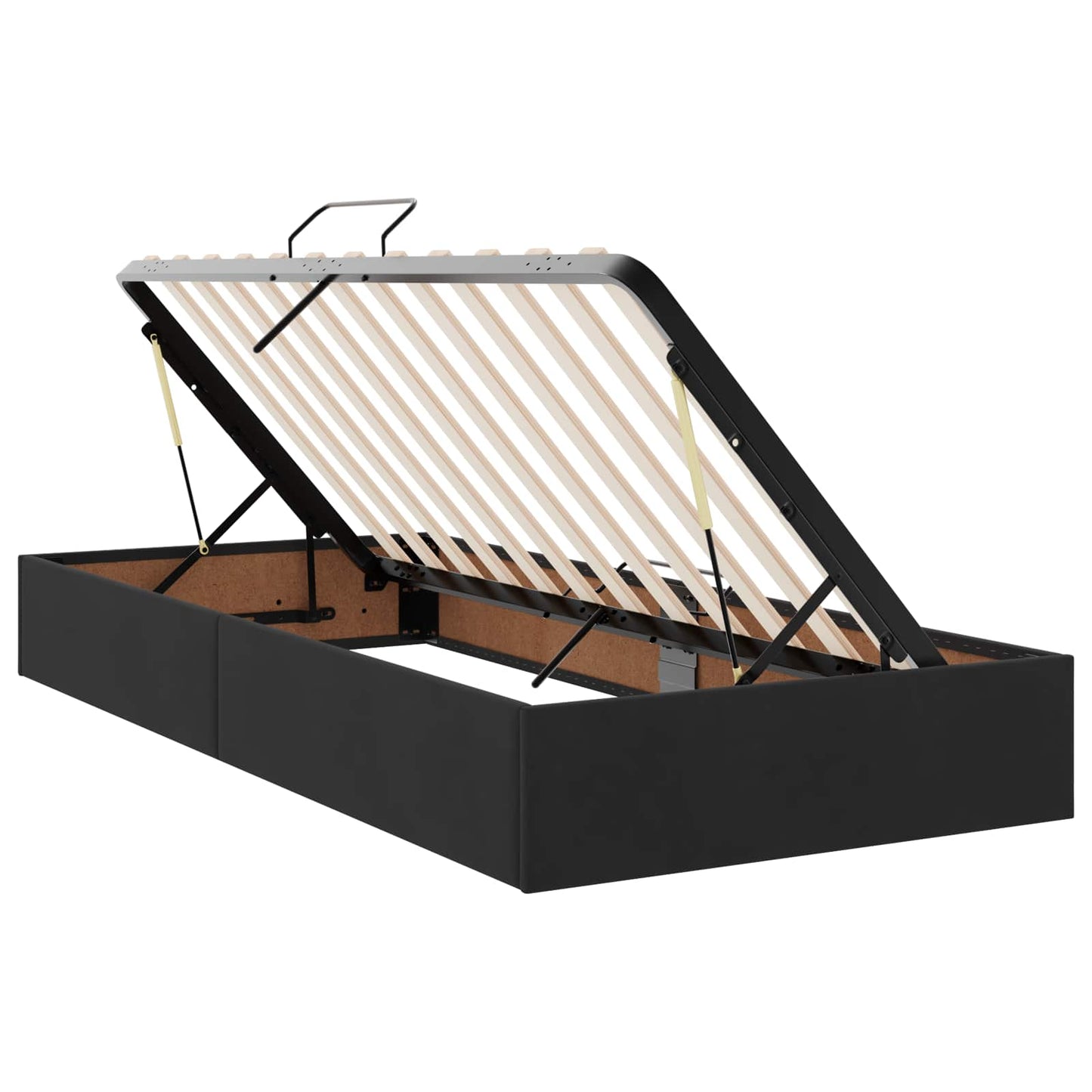 LED-Speicherbett mit Matratze Schwarz 100 x 200 cm Samt