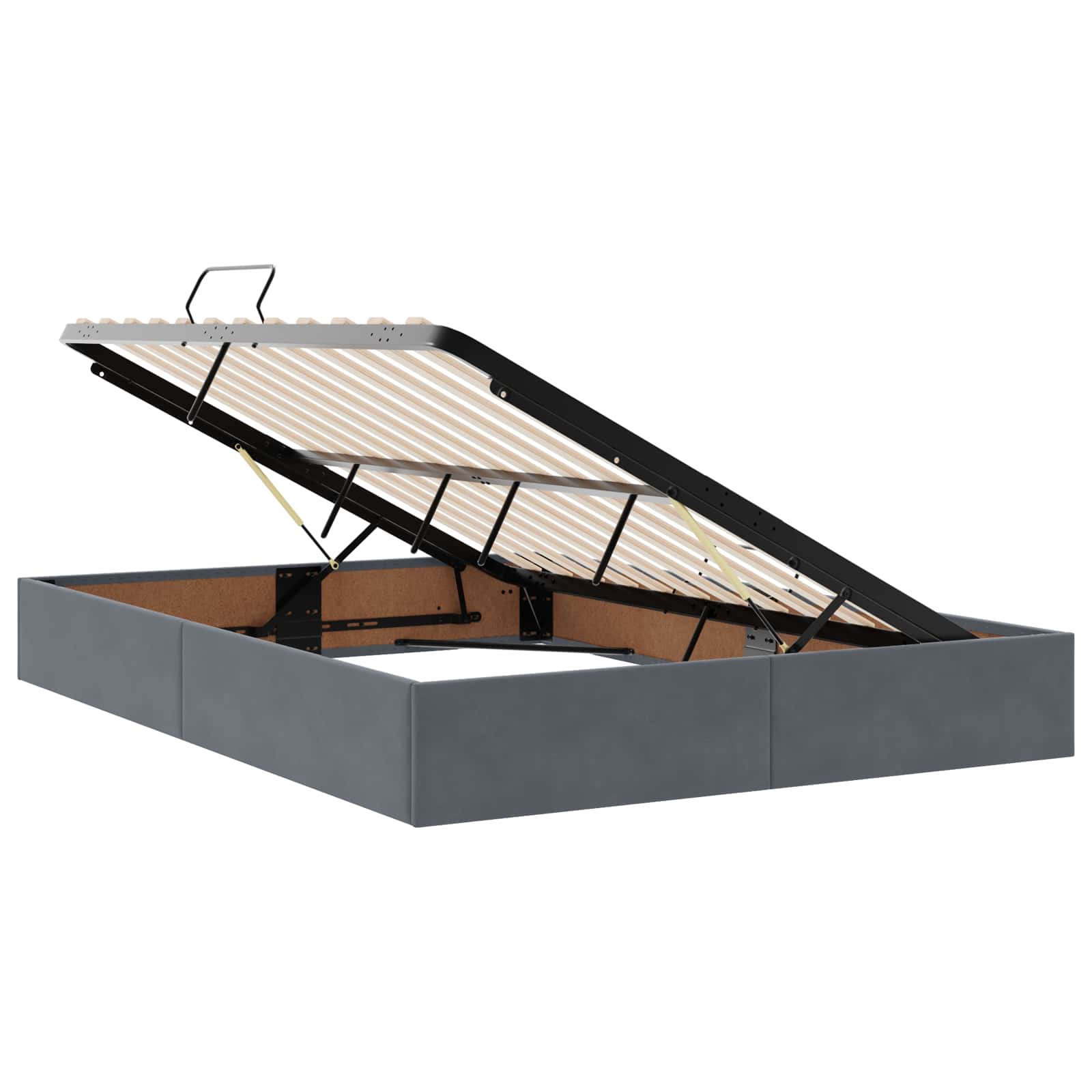 LED-Speicherbett mit Matratze Dunkelgrau 160 x 200 cm Samt