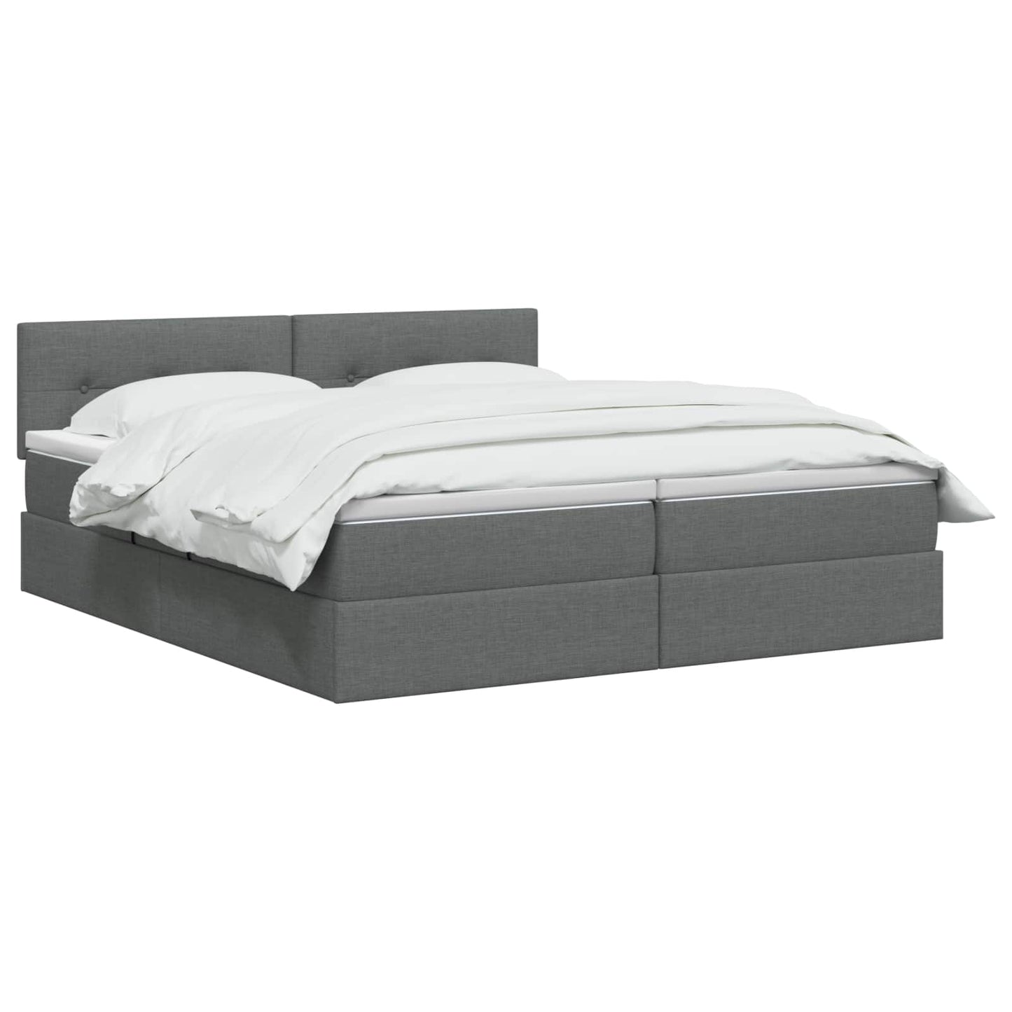 LED-Speicherbett mit Matratze Dunkelgrau 200 x 200 cm Stoff