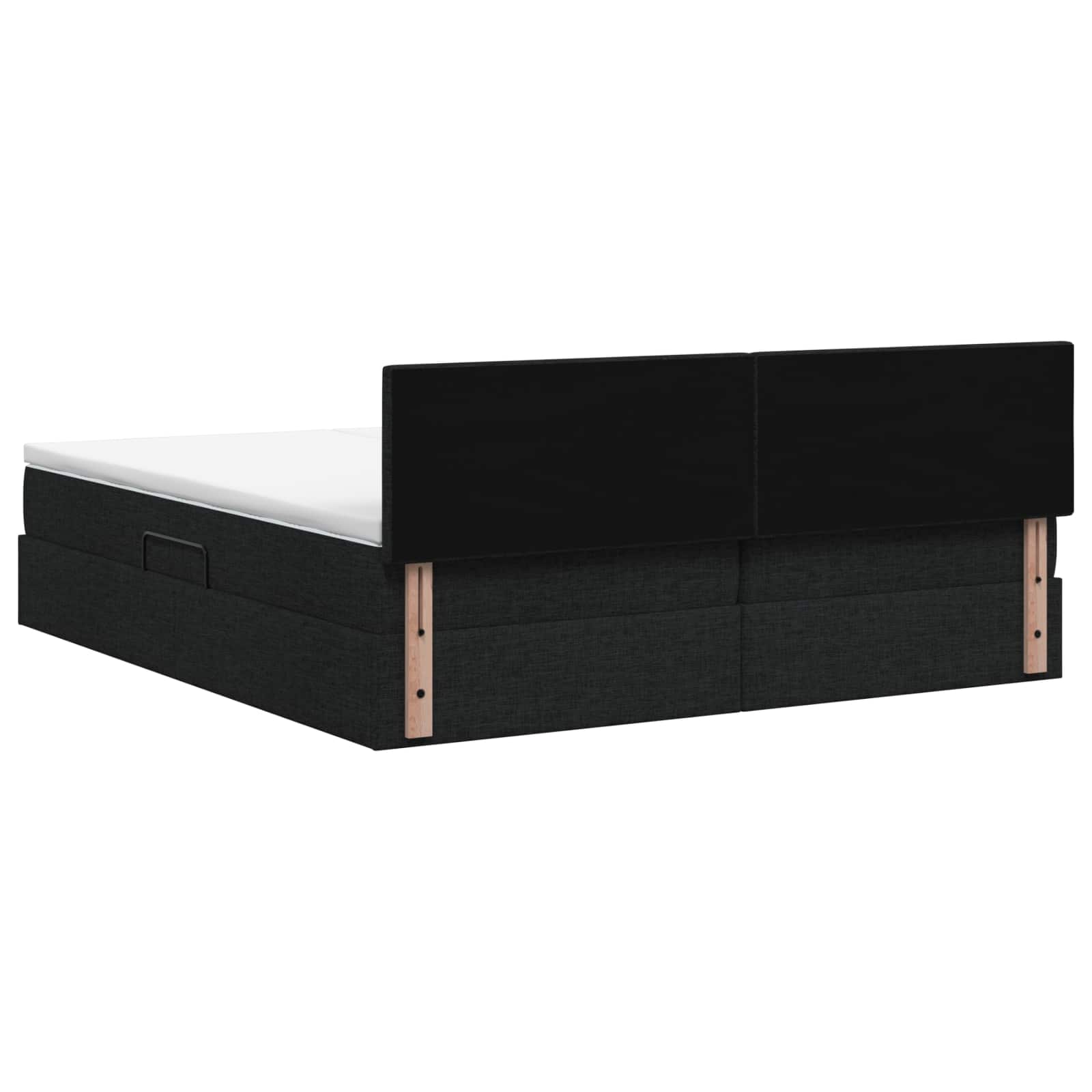 LED-Speicherbett mit Matratze Schwarz 200 x 200 cm Stoff