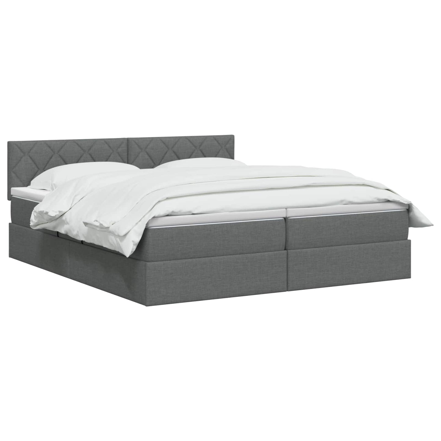 LED-Speicherbett mit Matratze Dunkelgrau 200 x 200 cm Stoff