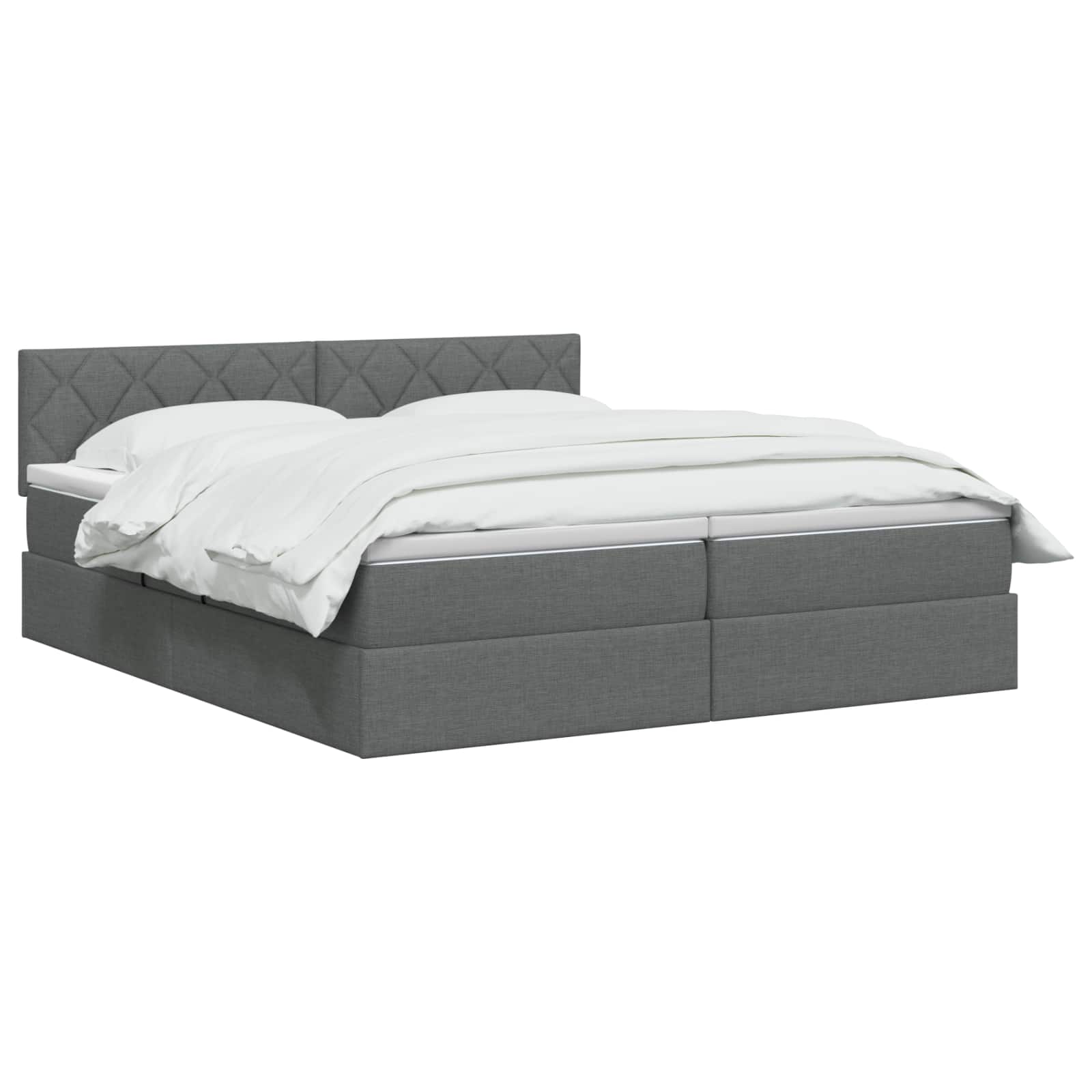 LED-Speicherbett mit Matratze Dunkelgrau 200 x 200 cm Stoff