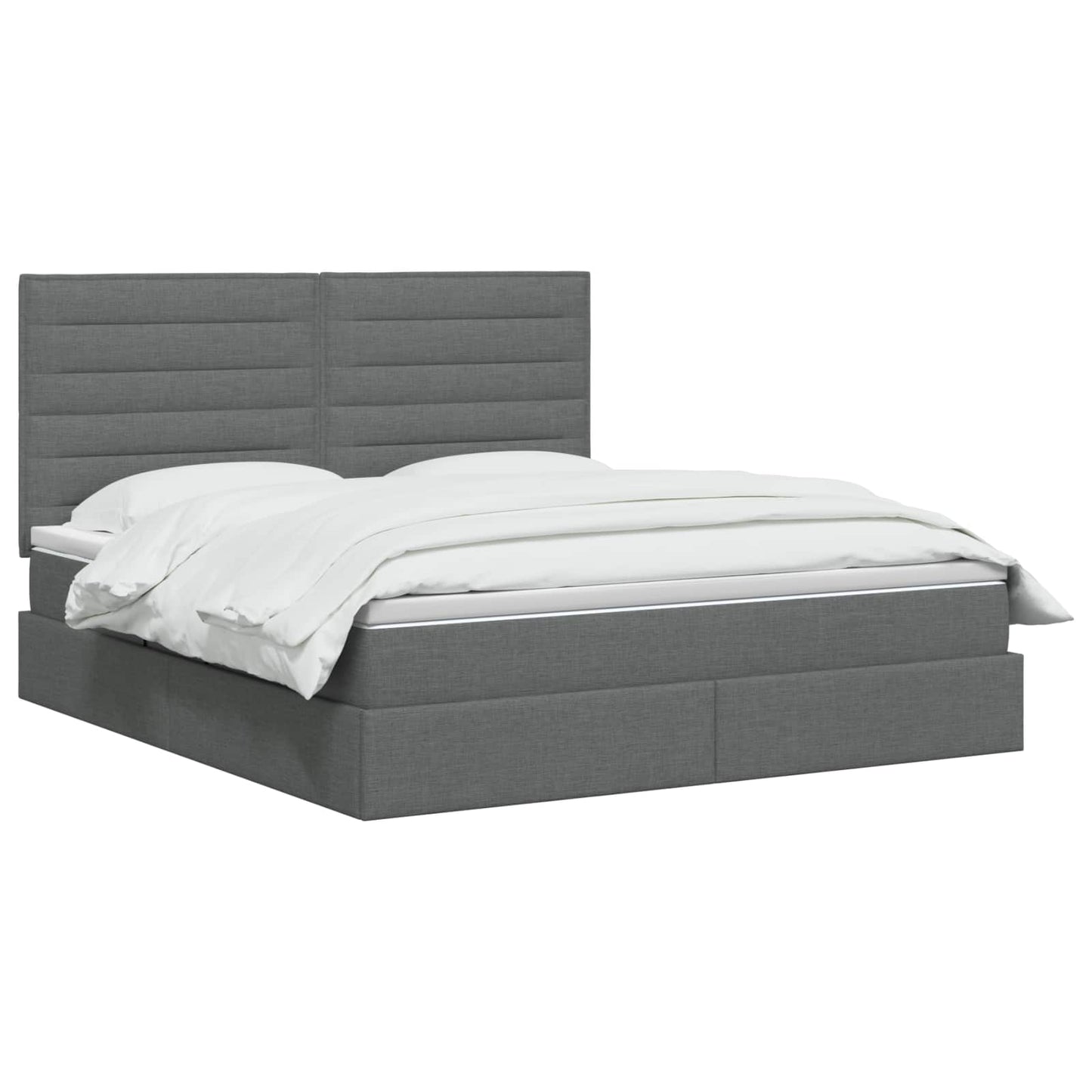 Aufbewahrungsbett mit Matratze Dunkelgrau 140 x 200 cm Stoff