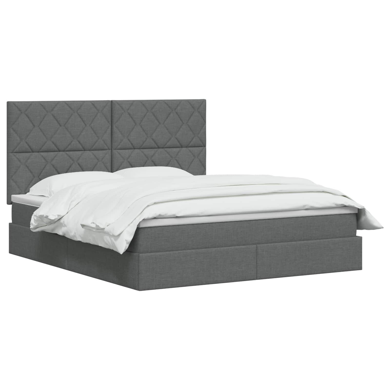 Aufbewahrungsbett mit Matratze Dunkelgrau 140 x 200 cm Stoff