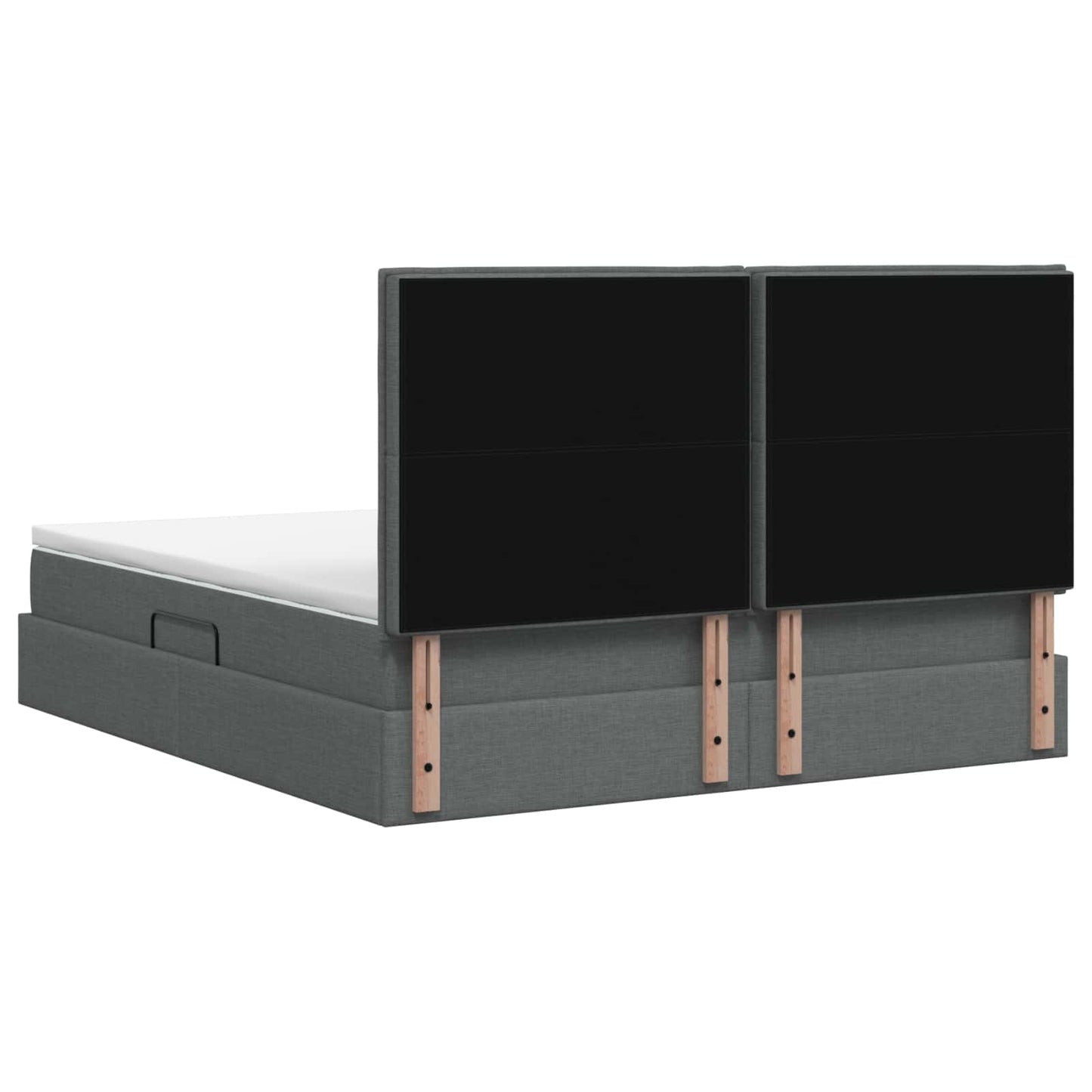 LED-Speicherbett mit Matratze Dunkelgrau 140 x 200 cm Stoff
