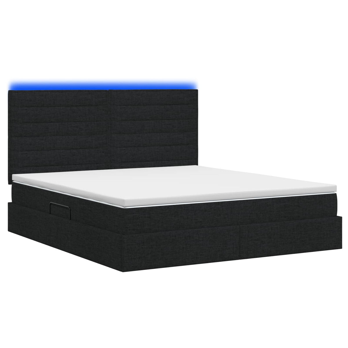 LED-Speicherbett mit Matratze Schwarz 160 x 200 cm Stoff