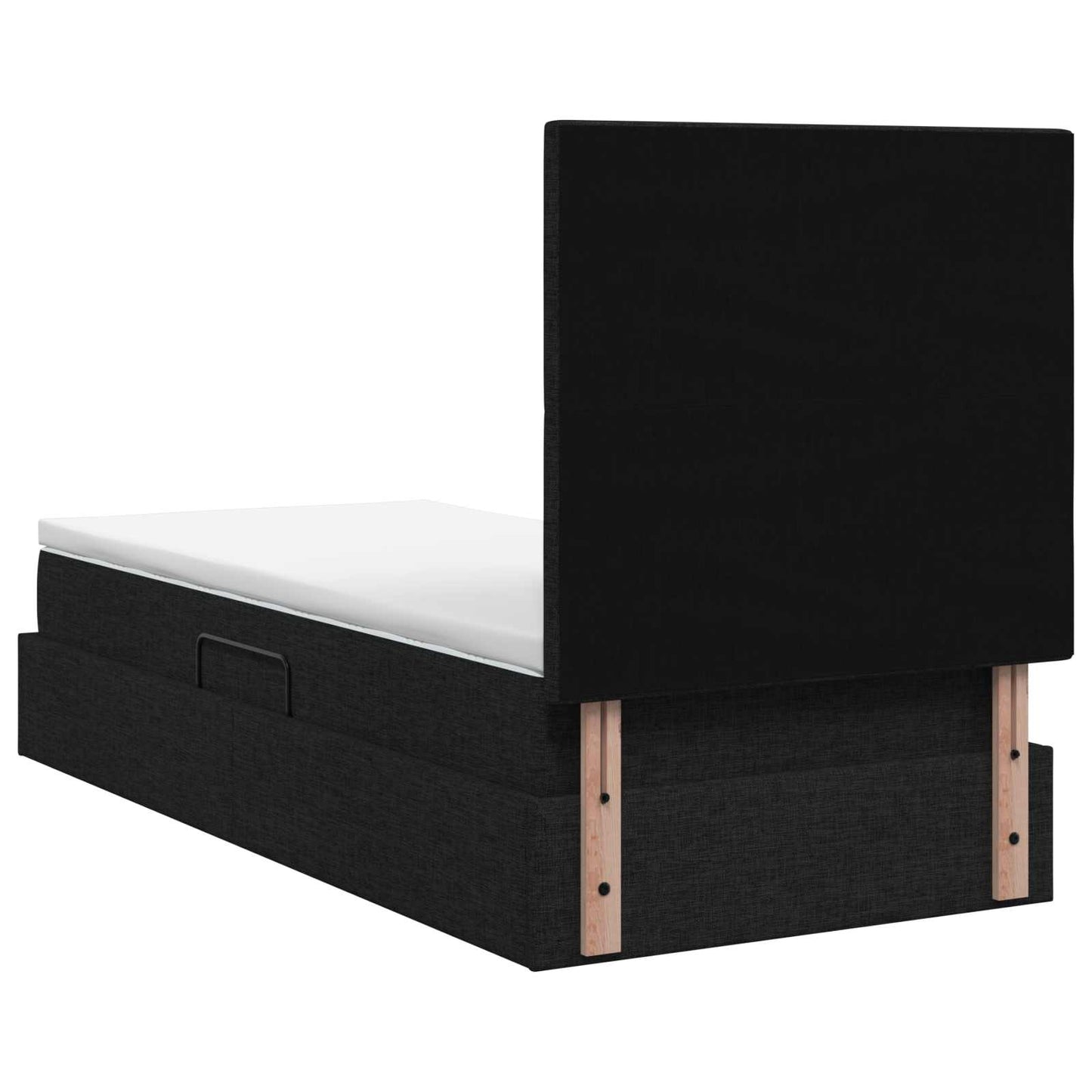 LED-Speicherbett mit Matratze Schwarz 100 x 200 cm Stoff