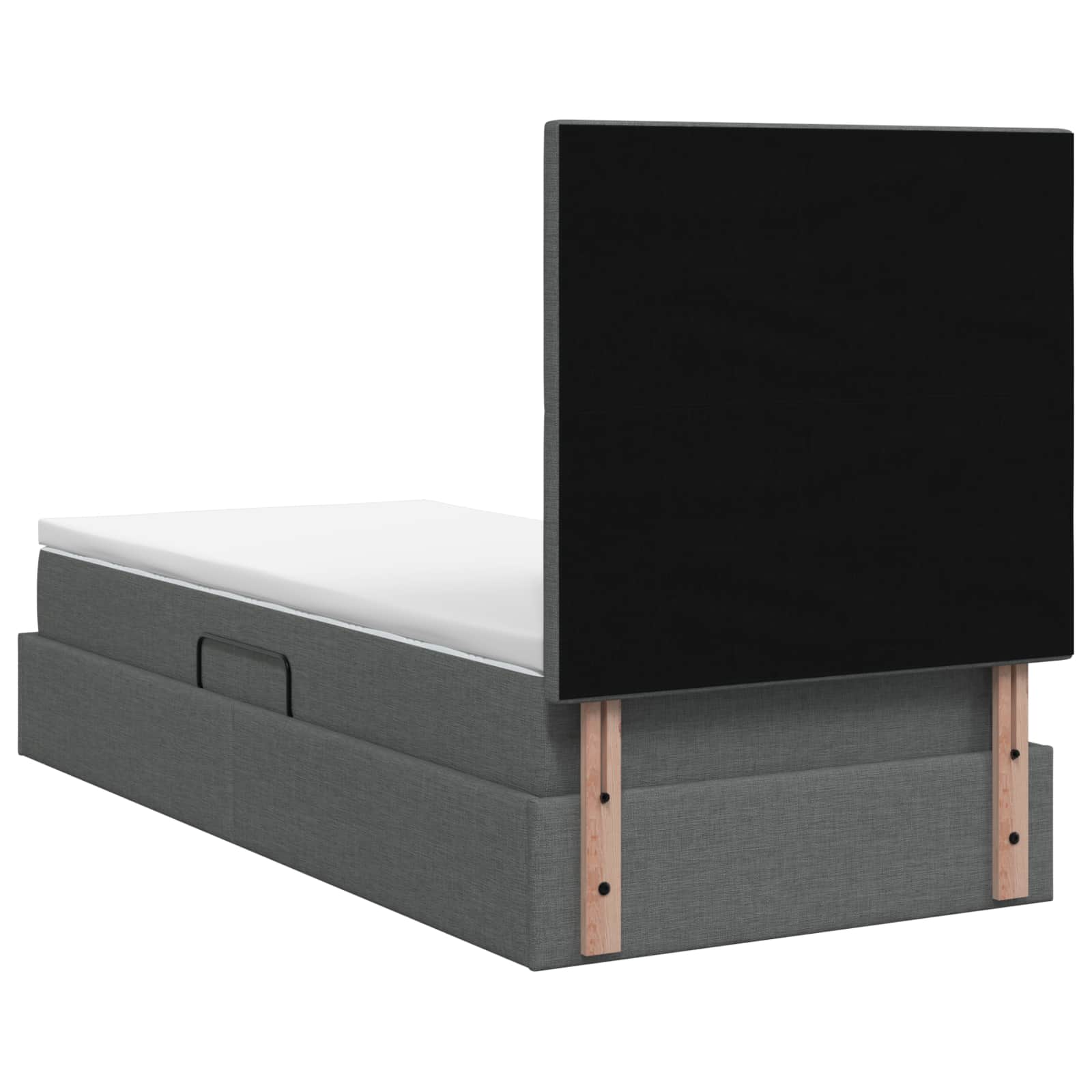 LED-Speicherbett mit Matratze Dunkelgrau 90 x 190 cm Stoff