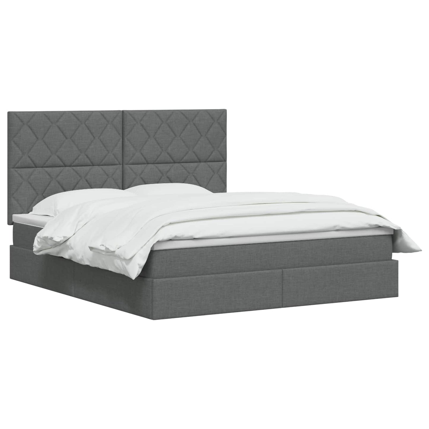 LED-Speicherbett mit Matratze Dunkelgrau 140 x 200 cm Stoff