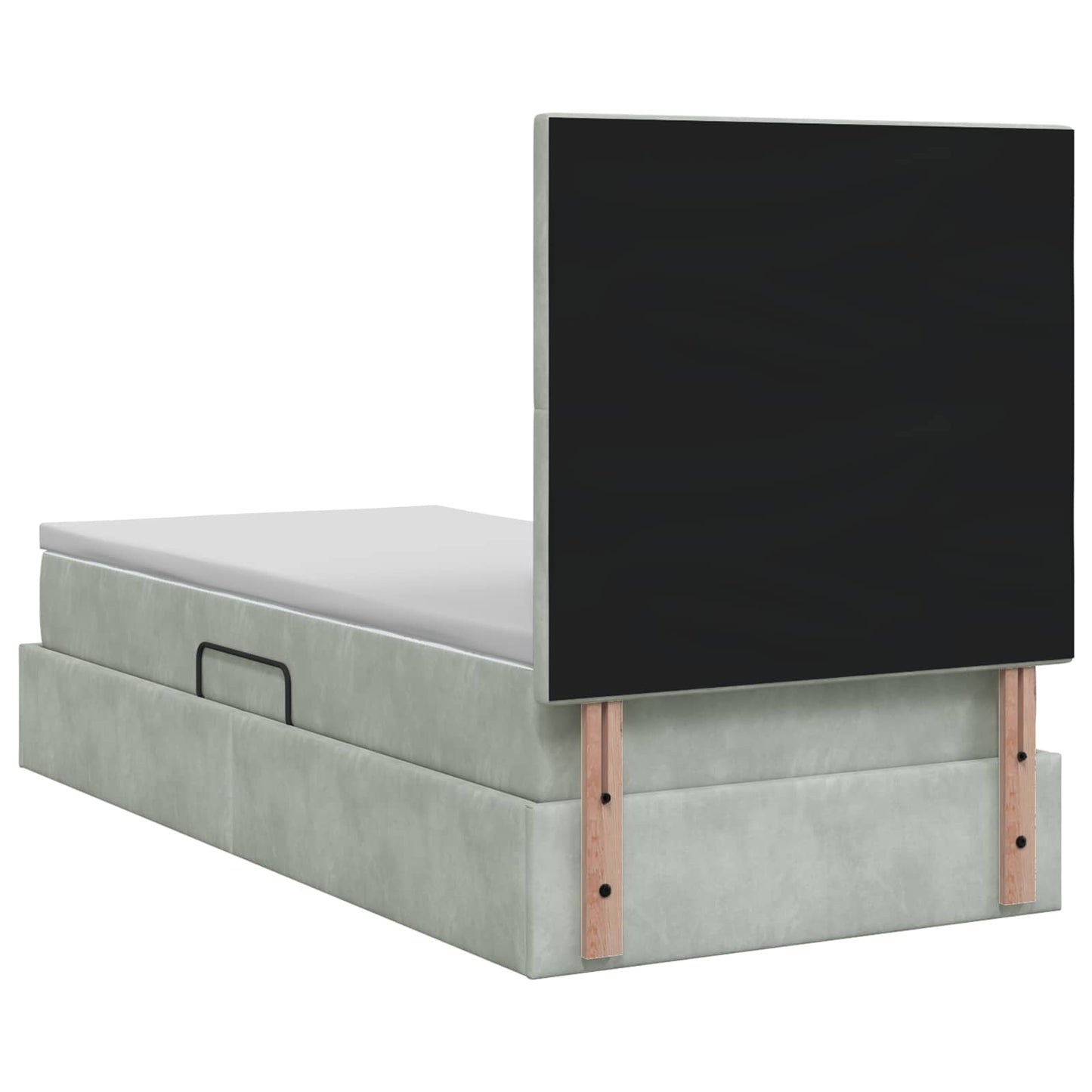 LED-Speicherbett mit Matratze Hellgrau 90 x 200 cm Samt