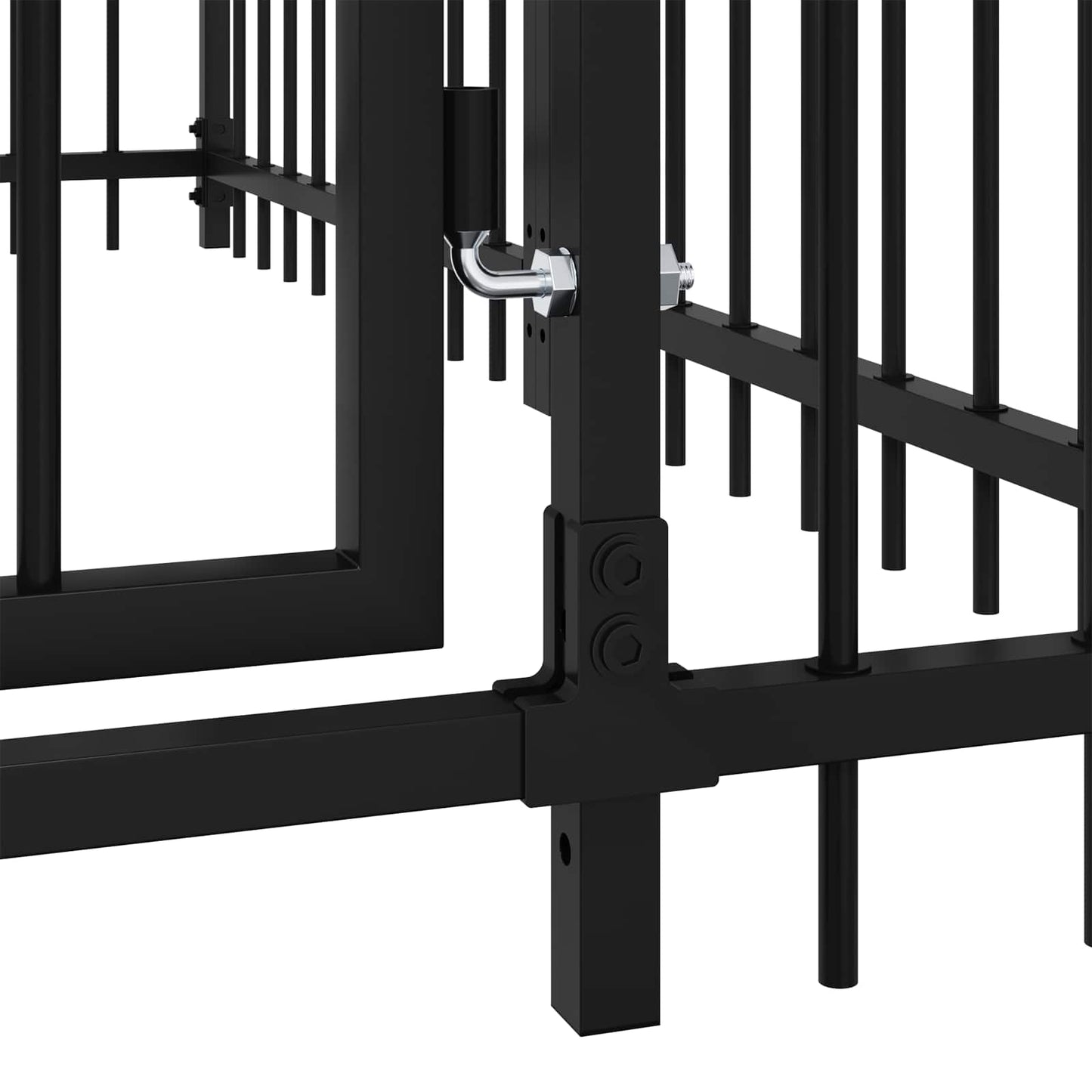 Outdoor Hundespielplatz Schwarz 192 x 192 x 100 cm Stahl