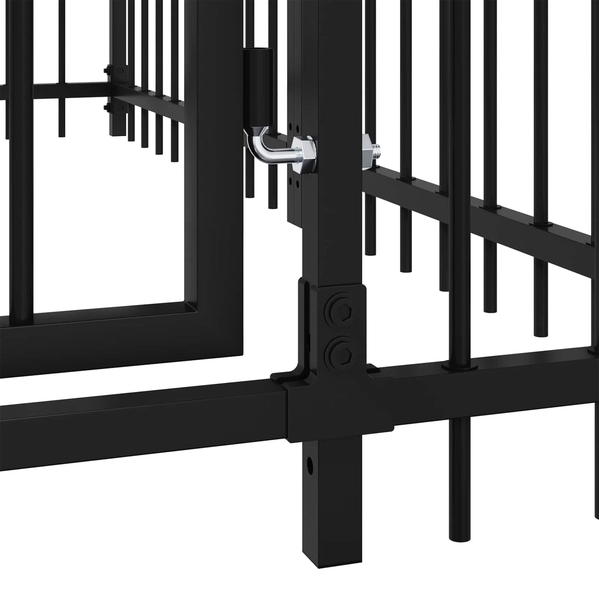 Outdoor Hundespielplatz Schwarz 192 x 192 x 100 cm Stahl