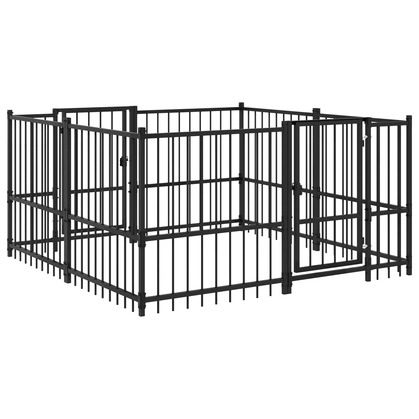 Outdoor Hundespielplatz Schwarz 192 x 192 x 100 cm Stahl