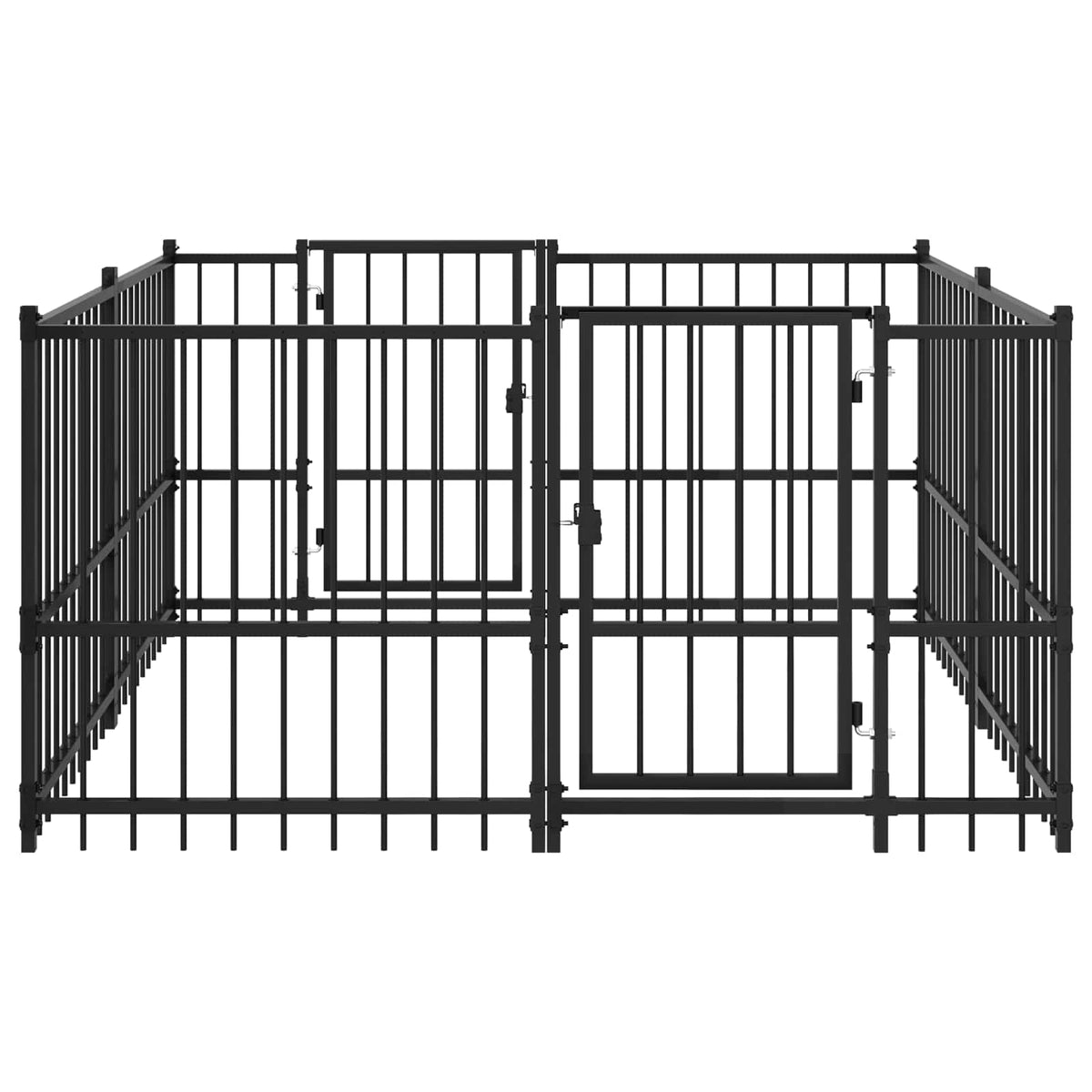 Outdoor Hundespielplatz Schwarz 192 x 192 x 100 cm Stahl