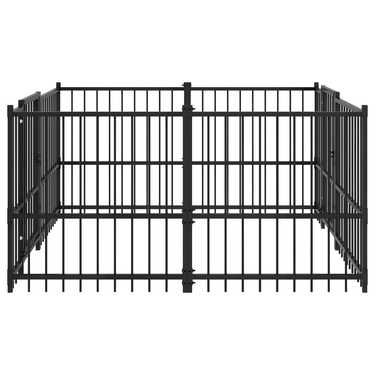 Outdoor Hundespielplatz Schwarz 192 x 192 x 100 cm Stahl