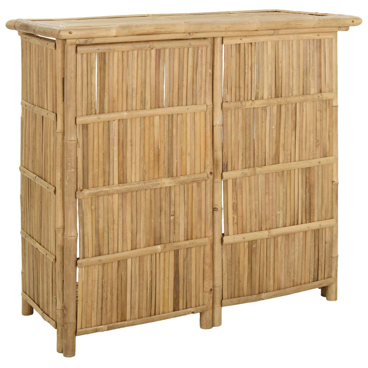 Outdoor Bar Tisch und Hocker 3 Stk. Natur Bambus